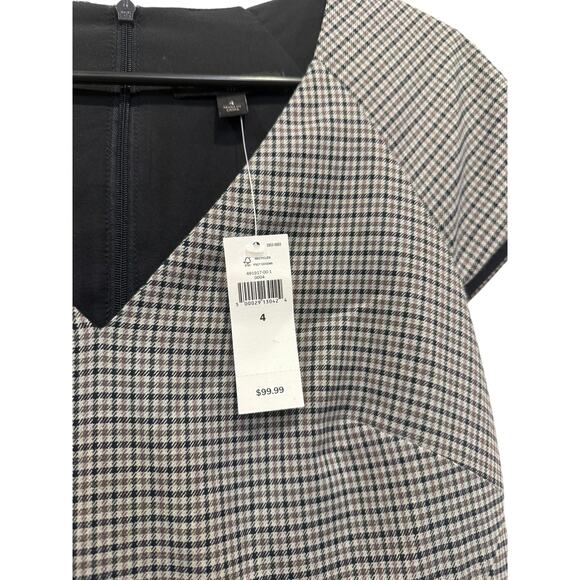 Banana Republic New Dress Gray Houndstooth Gray Size 4 NWT - Picture 3 of 6